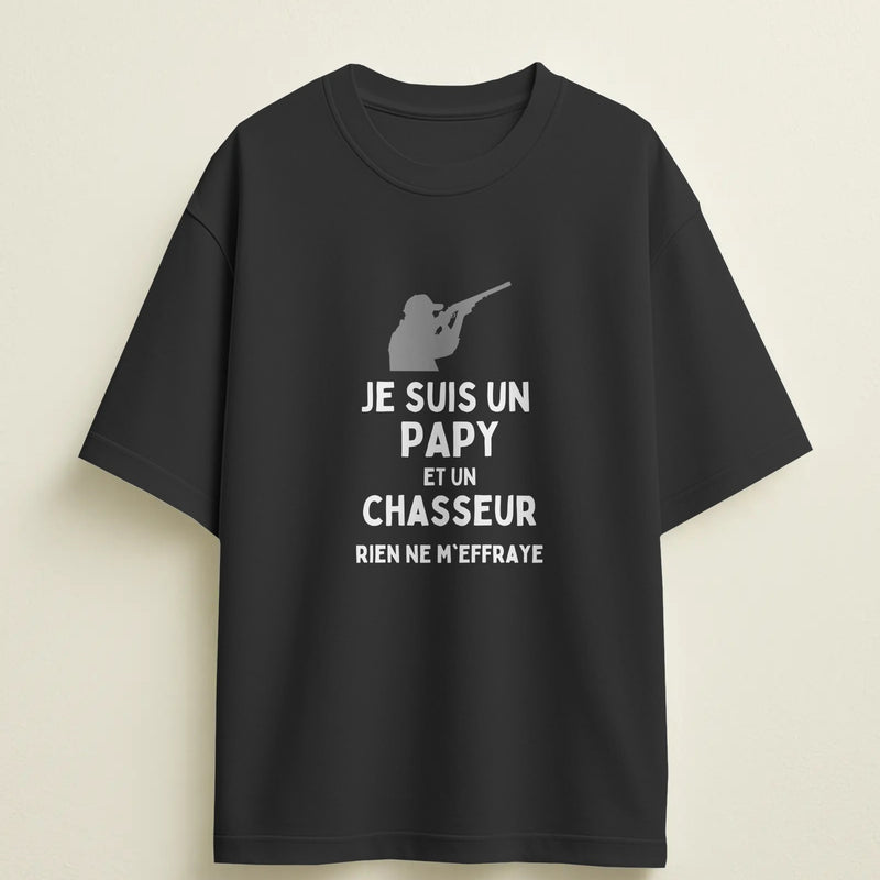 T-shirt humour "Je suis un papy et un chasseur, rien ne m'effraye" – Cadeau drôle & original