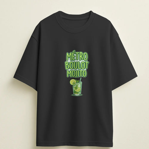 T-shirt humour "Métro, boulot, mojito" – Cadeau drôle & original