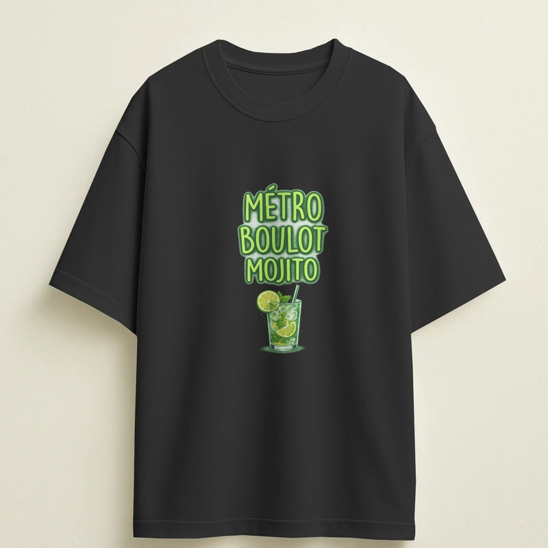 T-shirt humour "Métro, boulot, mojito" – Cadeau drôle & original